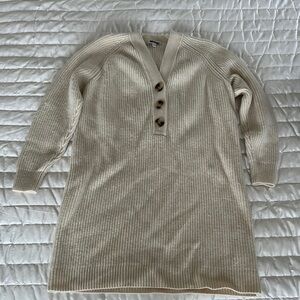 Madewell Cream Ribbed Sweater Dress